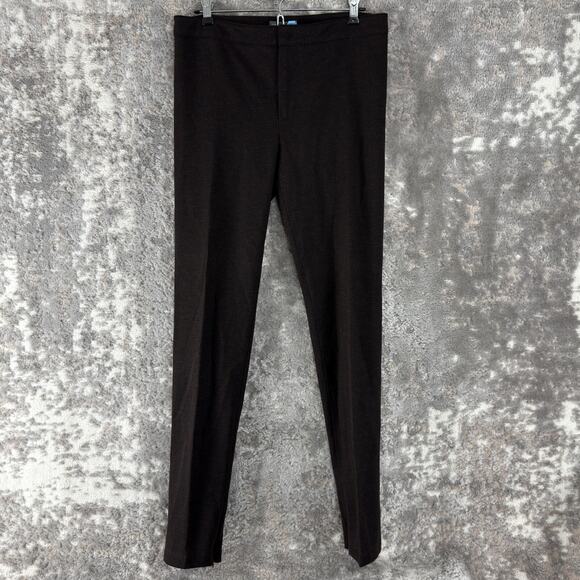 Vince Size 10 Stretch Flat Front Casul Pants Brown Button Zip - Picture 1 of 12